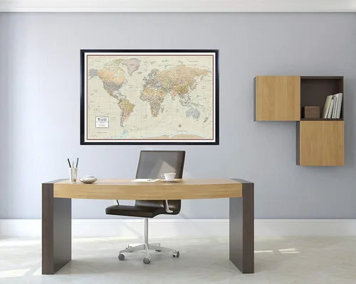 Vista 3 de Swiftmaps póster mapa del mundo Elite, de pared, contemporáneo, mural de 24 de alto x 36 de ancho