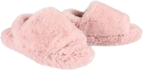 Vista 8 de Jessica Simpson Unisex-Child Plush Faux Fur Slip on House Slippers with Memory Foam