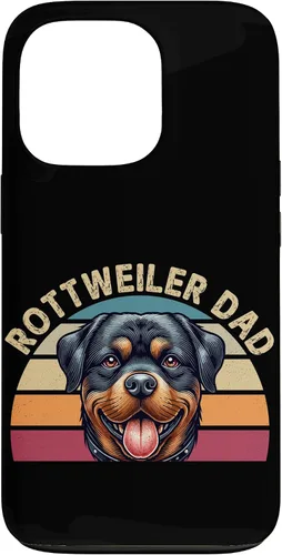 Vista 10 de Rottweiler Dad Rottie Father Dog Parent Father's Day Retro Case for iPhone 16