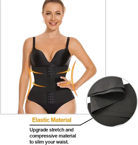 Vista 4 de NINGMI Entrenador de cintura para mujer, faja moldeadora de cintura, control de abdomen, faja moldeadora de cuerpo, faja moldeadora de cintura