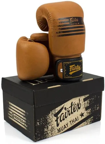 Vista 4 de Fairtex BGV21 Legacy Muay Thai Guantes de Boxeo MMA UFC K1 Kick Boxing Training Cuero Genuino Clásico Mate Raw matte finish hide with three-layer