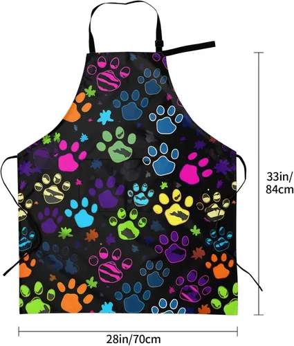 Vista 4 de Delantales con diseño de girasol para el hogar, 2 bolsillos, 33 x 28 pulgadas, para hombres y mujeres, babero de cocina impermeable en acuarela