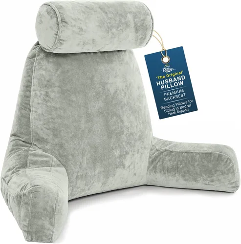 Vista 38 de Almohada Husband Mediana Negra, Respaldo para Niños, Adolescentes, Adultos Pequeños – Almohada de Lectura con Brazos, Altura Ajustable, Espuma