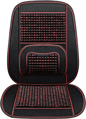 Vista 12 de Funda de asiento de automóvil con cuentas de madera con soporte lumbar, juego de cojín de malla ventilada transpirable para automóviles, furgonetas