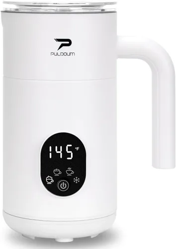 Vista 8 de Espumador de leche y vaporizador 4 en 1, vaporizador de café automático, 350 ml / 11.8 oz, espumador de espuma caliente y fría para café, café