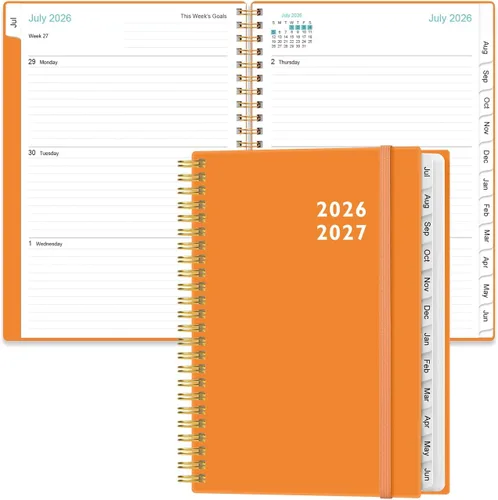 Vista 18 de Agenda 2026 – Agenda semanal y mensual de enero de 2026 a diciembre de 2026, planificador 2026 encuadernado en espiral con 12 pestañas mensuales