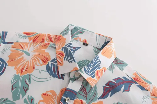 Vista 3 de Dioufond Camisas hawaianas de manga corta para hombre Aloha Hawaii Tropical
