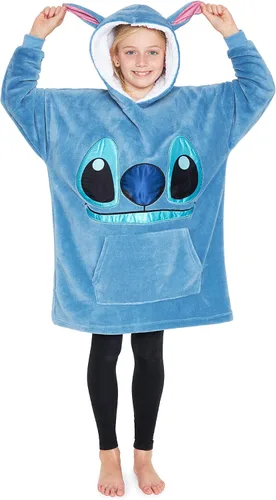 Vista 10 de Disney Manta con Capucha de Stitch para Niños Manta Vestible Acogedora de Forro Polar Regalos de Stitch