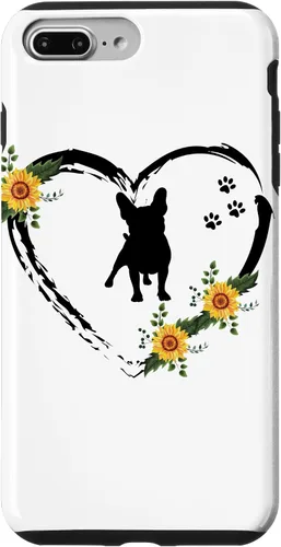 Vista 12 de iPhone 16 French Bulldog With Paw Prints And Sunflower Heart On White Case
