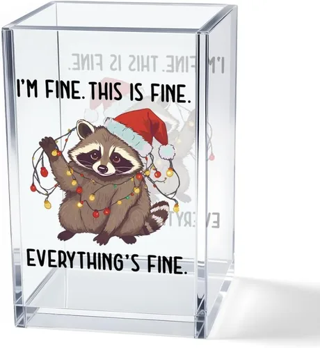 Vista 18 de It's Fine I'm Fine Soporte para Lápices y Bolígrafos Cosméticos de Acrílico, Divertido Soporte para Bolígrafos de Gato Negro, Regalo para Amantes