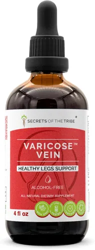 Vista 7 de Secrets of the Tribe Vena varicosa sin alcohol, escoba de carnicero de glicerita, castaño de indias, arándano, cayena, gotu kola, uva. tintura