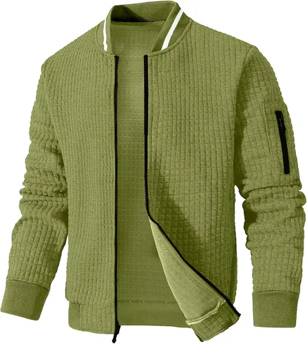 Vista 11 de Chaqueta ligera para hombre, chaqueta bomber casual, chaqueta universitaria