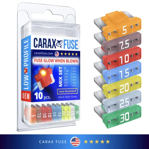 Vista 4 de CARAX Mini Micro Blade de perfil bajo ATT/LP-Mini - 10 piezas Kit surtido - Fusible Smart Auto Glow Fácil Identificación - Mezcla de 10 uds.