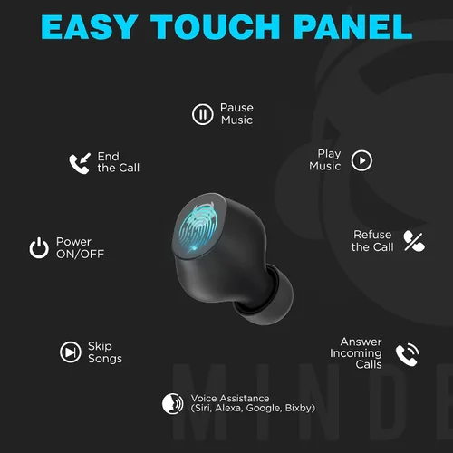 Vista 6 de MINDBEAST Auriculares inalámbricos Bluetooth con cancelación avanzada de ruido, graves profundos e impermeabilidad IPX5, batería de 36 horas