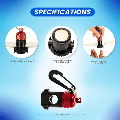 Vista 3 de Buceo Regulador Magnético Pulpo Manguera Soporte Clip (Rojo)