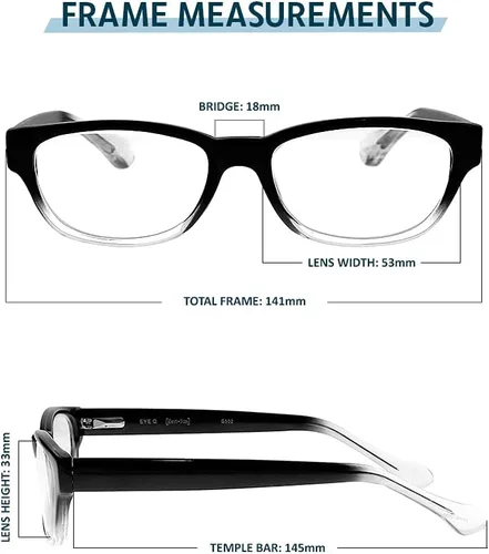 Vista 3 de Gafas de lectura de vidrio transparente - Lentes de cristal real - Marco de acetato elegante - Aumento +0.25 a +3.00