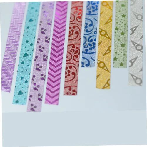 Vista 4 de Tofficu Cinta hecha a mano, 10 unidades, cinta de colores, cinta de bricolaje, cinta adhesiva autoadhesiva