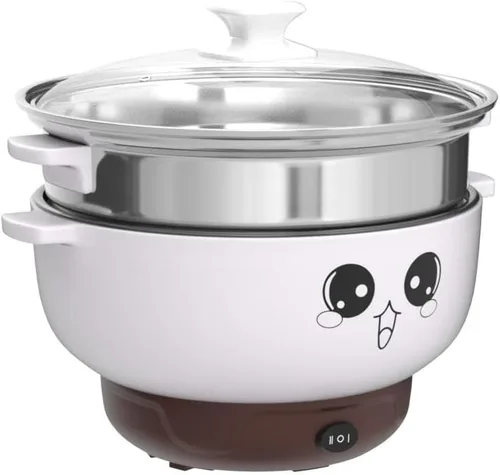 Vista 4 de Olla caliente eléctrica multifuncional de 4 en 1 para saltear, parrilla, wok, olla caliente eléctrica para fideos, cocinar arroz, guiso, sopa