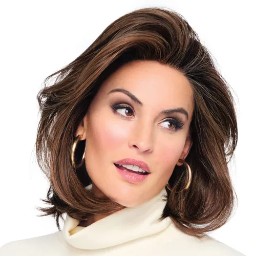 Vista 17 de Raquel Welch Flying Solo - Peluca para niños, 100% atada a mano por ropa de pelo, gorra pequeña promedio, RL10/12 castaño iluminado por el sol