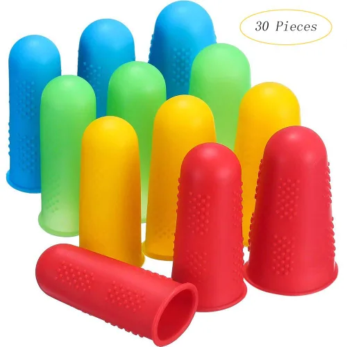 Vista 2 de 30 tapas de silicona para pistola de pegamento caliente, 5 colores protectores de dedos