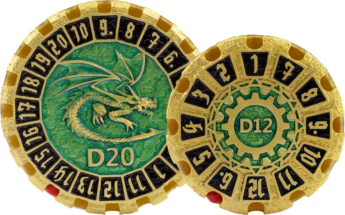 Vista 9 de Juego de dados de metal DND Dungeons and Dragon, juego de dados huecos poliédricos de dragón mágico de 7 piezas con caja de metal de regalo