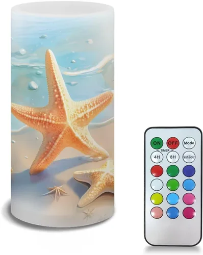 Vista 23 de Velas LED sin llama personalizadas que funcionan con pilas con temporizador remoto que cambia de color, personaliza fotos y texto, hazlo tú mismo tu