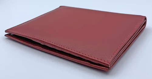 Vista 6 de Cartera de pasaporte de cuero genuino RFID, Rojo -, Cartera Rfid