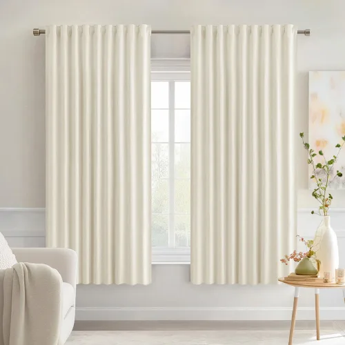 Vista 88 de MIULEE Cortinas opacas con pestaña trasera de 63 pulgadas de largo, juego de 2 paneles para sala de estar, dormitorio, privacidad, bolsillo