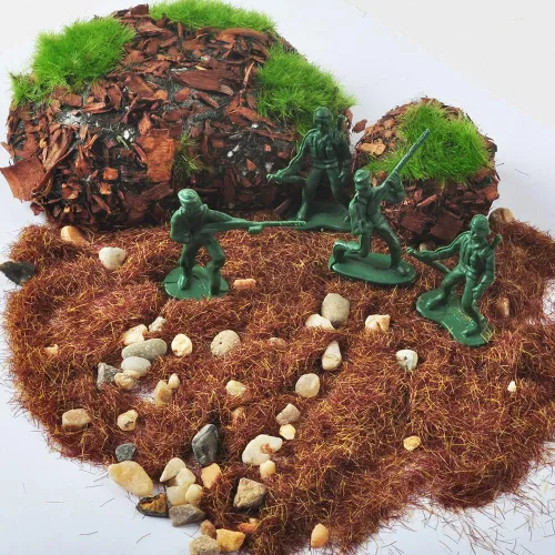 Vista 5 de NWFashion 150 piezas de juguete en miniatura juguete plástico tren ejército soldados figuras (3 colores)