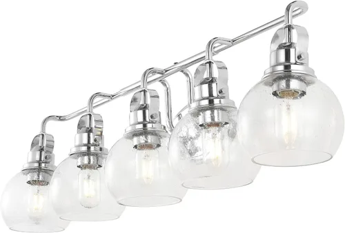 Vista 12 de JONATHAN Y Candelabro de metal con 1 luz de bronce aceitado dorado de 6 pulgadas, aplique de pared industrial para baño, con pantalla de vidrio