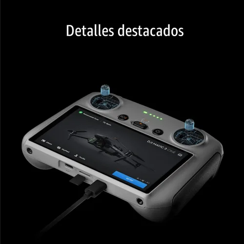 Vista 4 de DJI RC, control remoto con cuerpo ligero, pantalla FHD, batería de 4 horas, palancas de control de precisión, transmisión O3+