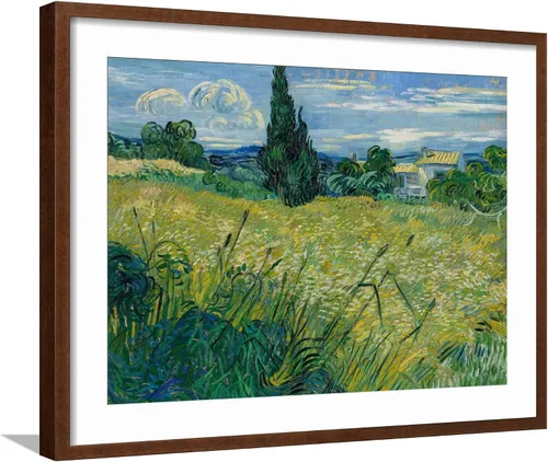 Vista 10 de ART.COM Impresiones artísticas enmarcadas para pared, diseño de trigo verde, 1889 por Vincent van Gogh, decoración escénica, 16 x 12 pulgadas, marco