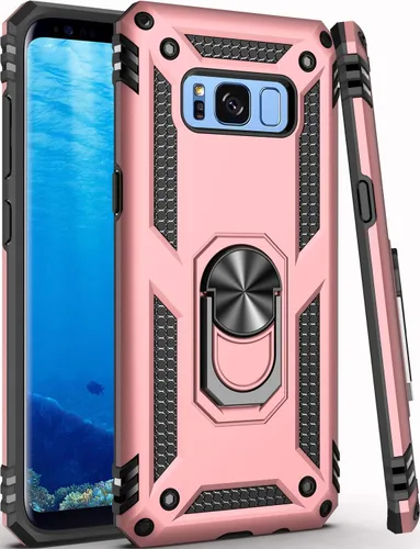 Vista 18 de LUMARKE Funda para Galaxy S8, pasa 16 pies, probada contra caídas con soporte de anillo magnético, compatible con soporte de montaje de automóvil