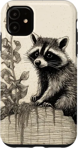 Vista 8 de Minimalistic Plant Draw Racoon Case for iPhone 17