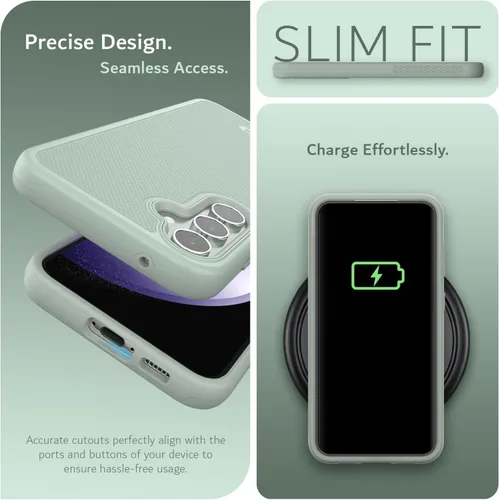 Vista 7 de TUDIA MergeGrip Magsafe - Funda protectora para Samsung Galaxy S23 FE 2023, de doble capa, a prueba de golpes, grado militar, antideslizante Green