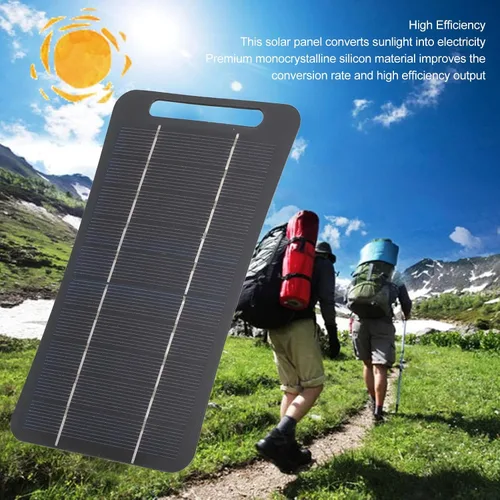 Vista 2 de Cargador de panel solar, 5W 5V Panel solar portátil Cargador de energía solar USB monocristalino módulo de panel solar portátil para camping, viajes