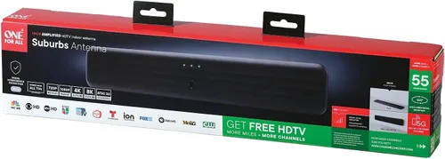 Vista 3 de One For All Antena de TV para interiores estilo barra de sonido amplificada, 4K y 8K Ultra HD, modelo 14424