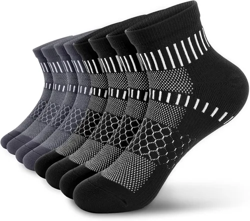 Vista 7 de IRAMY Calcetines de compresión de tobillo para hombres y mujeres, acolchados, para correr, atléticos, alivio de la fascitis plantar, 2/4/6 pares