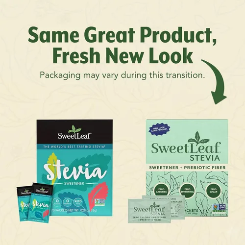 Vista 3 de SweetLeaf Edulcorante en polvo de stevia, 35 paquetes (1 paquete) - Edulcorante sin calorías sin eritritol, extracto de hoja de stevia, sustituto