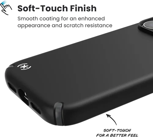 Vista 7 de Speck PRESIDIO2 PRO - Funda para iPhone 17, compatible con MagSafe, funda protectora delgada, color negro/gris pizarra/blanco