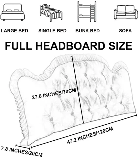 Vista 7 de Almohada de cuña para cabecera de dormitorio, almohada de lectura en casa, soporte de espalda para sentarse en la cama, cojín lumbar de gran