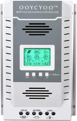 Vista 8 de controlador de carga MPPT 40 amperios 12V/24V Auto, regulador de carga de panel solar 40A con pantalla LCD retroiluminada máxima 100V para batería