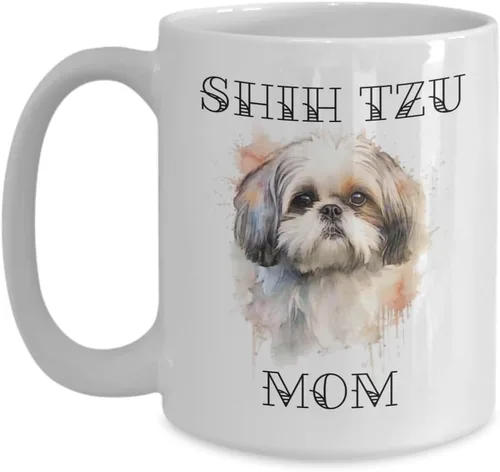 Vista 5 de generic Shih Tzu - Taza para mamá de perro, regalo para mamá de perro, taza para mascotas, retrato de Shih Tzu en acuarela, regalos para madres