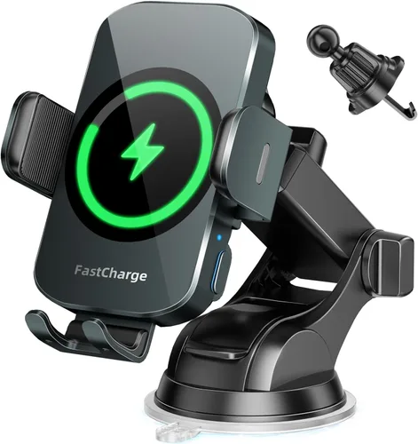 Vista 8 de Soporte inalámbrico 3 en 1 para cargador de automóvil, soporte de teléfono de carga rápida de 15 W para iPhone 17 16 15 14, Samsung Galaxy S24 S23
