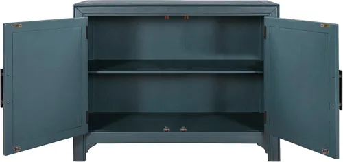 Vista 5 de Accent - Armario de almacenamiento para bufé con estante ajustable y 2 puertas, consola moderna, mesa de entrada, aparador para pasillo, comedor
