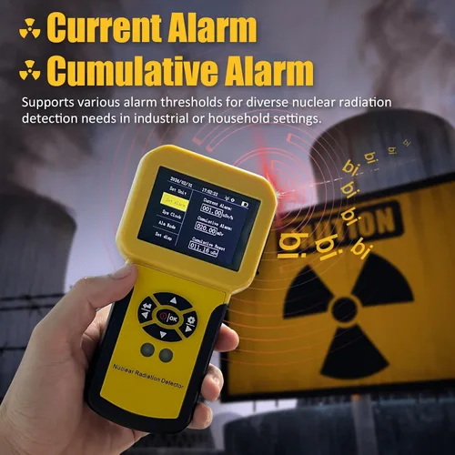 Vista 5 de Medidor de radiación nuclear, contador Geiger, detector radiactivo BTMETER detector de rayos X beta gamma nivel CPM con alarma, dosímetro