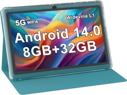 Vista 9 de Tableta con funda de 7 pulgadas Tablet Android 14, 8GB RAM (5GB expandible) 32GB ROM 7" Tabletas Soporta 1TB MicroSD, Batería Larga Dual Cámara