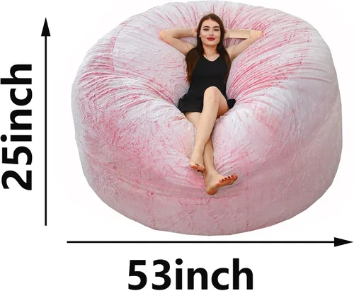 Vista 2 de NAZARR Puf para adultos (sin relleno), silla de puf gigante, sillas de puf grandes, funda para silla puff grande, silla puff para adultos de 5 pies