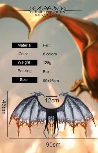 Vista 27 de Himine Alas de dragón no tejidas para adultos Cosplay Props