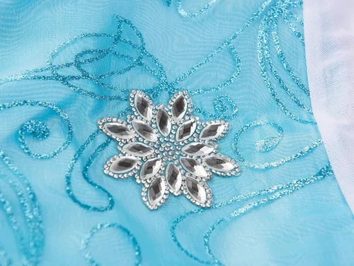 Vista 3 de Funna Disfraz de Elsa para niñas vestido de princesa con manga brillante
